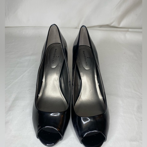 Women Bandolino Rainaa Peep Toe Black Platform Stiletto Pump Heel 10.5M - Picture 3 of 10